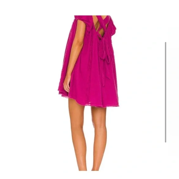 Free People Angele Mini Dress S OB1310143 Dragonfruit Punch Pink SZ Small - Picture 3 of 12